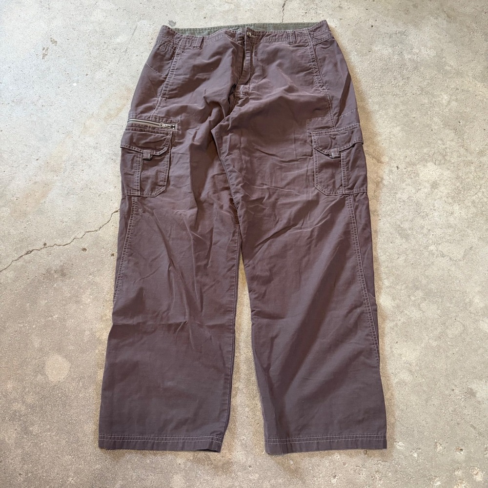 REI Cargo Pants Mens 36x32 Brown Cotton Nylon Outdoor Hiking 718034 41809